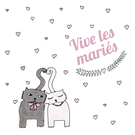 Chats tendres c&eacute;l&eacute;brant l'union des mari&eacute;s